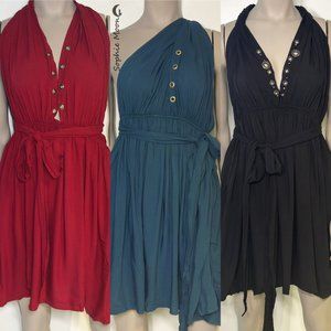 Stylish Mini Dress with Back Decollete